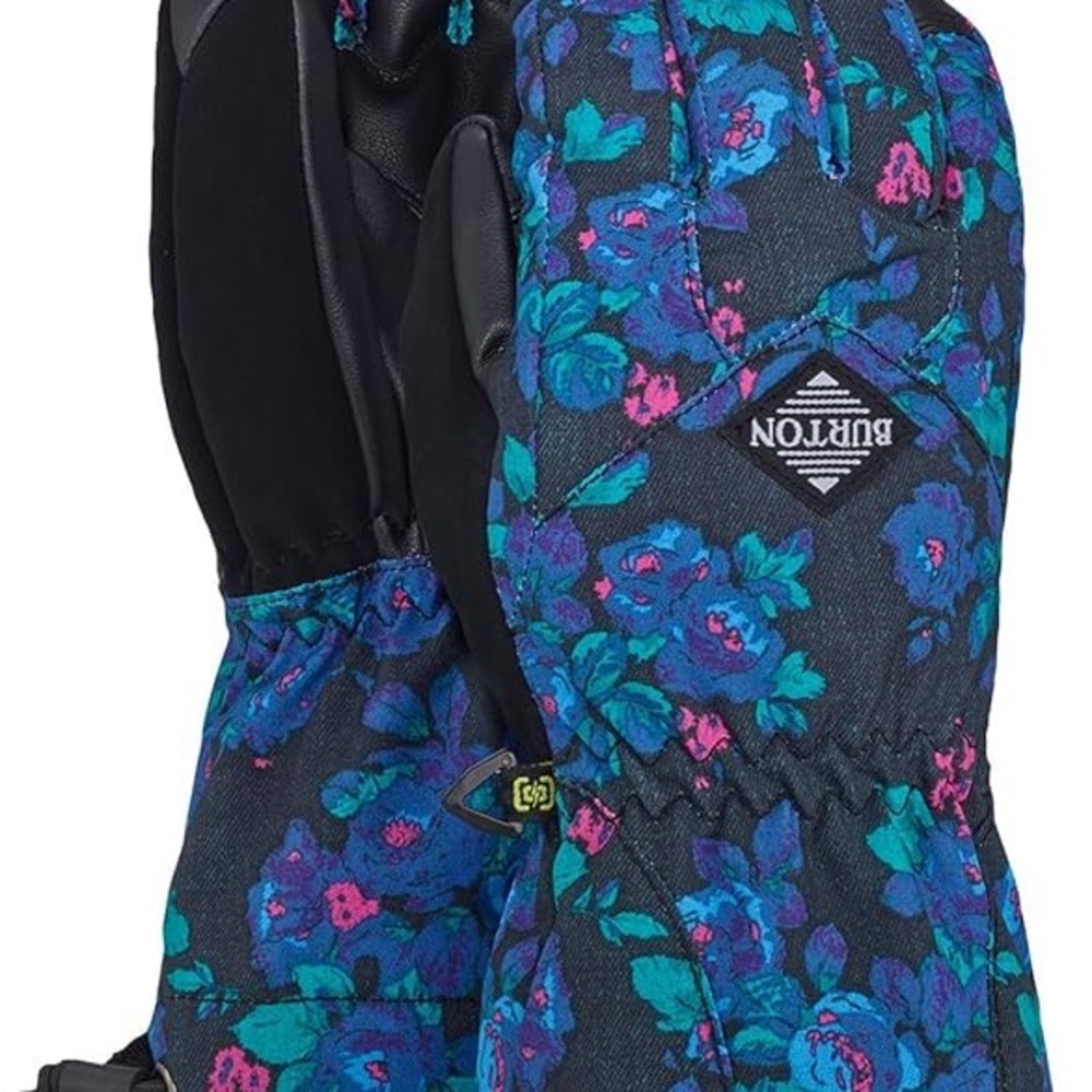 Burton Kids Gloves with Blue and Pink Floral Design